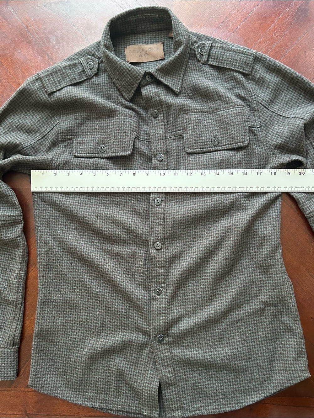 Men's Long-Sleeve Shirt Jacket in Olive 50% wool 25% rayon size s - Picture 7 of 9